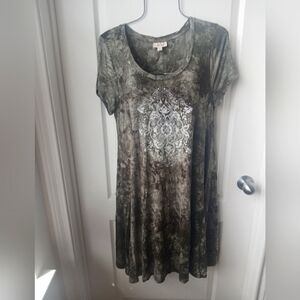 Style & Co. Olive Tie-Dye Top Medium